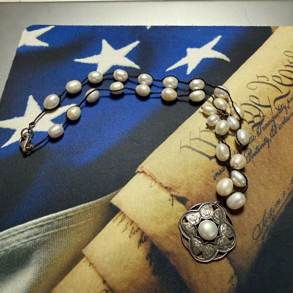 Silpada 16” Sterling Silver Rhyannon Pearl Necklace